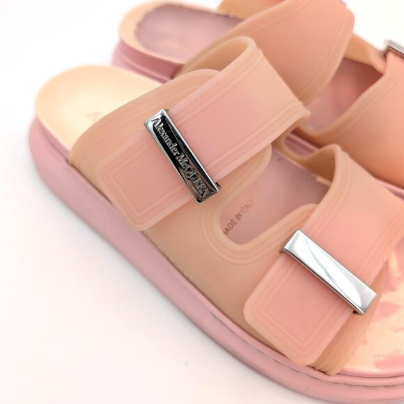 Alexander McQueen Hybrid Buckled Rubber Sandals Women's Pink Size US7 EU37.5 - Picture 11 of 13